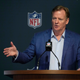 NFL Commissioner Roger Goodell answers questions from reporters at a press conference following the close of the NFL owner’s meeting on March 29, 2022, at The Breakers resort in Palm Beach, Fla. The NFL and six of its teams have formally moved in a New York court to force a lawsuit alleging that they engaged in racial discrimination into arbitration where Goodell would be the arbitrator. The league and the teams filed papers Tuesday, June 21, 2022, with a judge presiding over a lawsuit filed by Brian Flores after he was fired in January as head coach of the Miami Dolphins.
